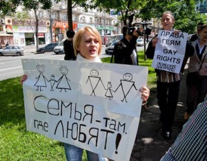 Manifestazione per i diritti degli omosessuali in Russia